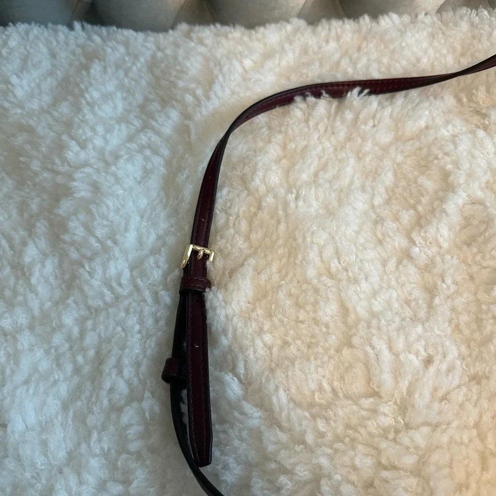 Michael Kors Rose small‎ quilted crossbody Bag with Gold Chain in Merlot